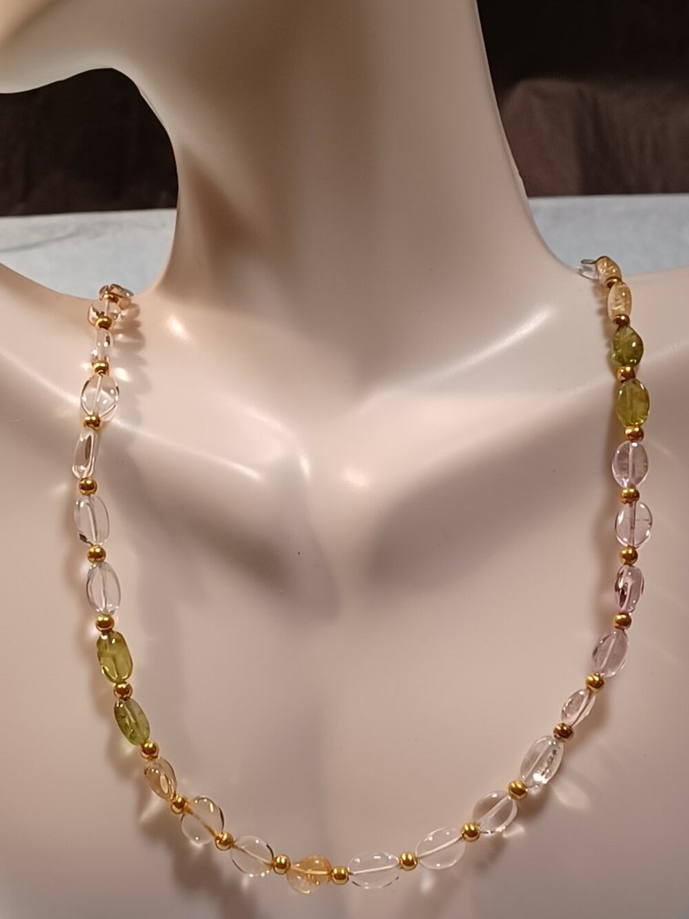 Beautiful Pastel Semi-Precious Gemstone Necklace